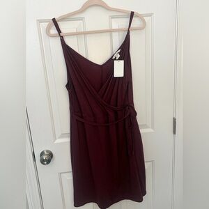 NWT Burgundy Sleeveless Wrap Dress